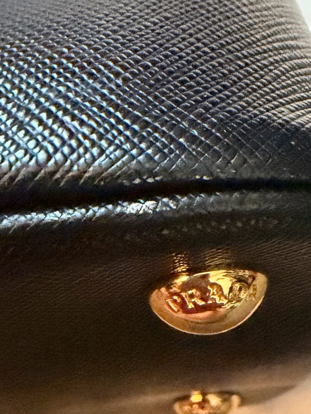 Prada Black Saffiano Satchel with Gold Hardware and Removable Strap - Picture 10 of 16